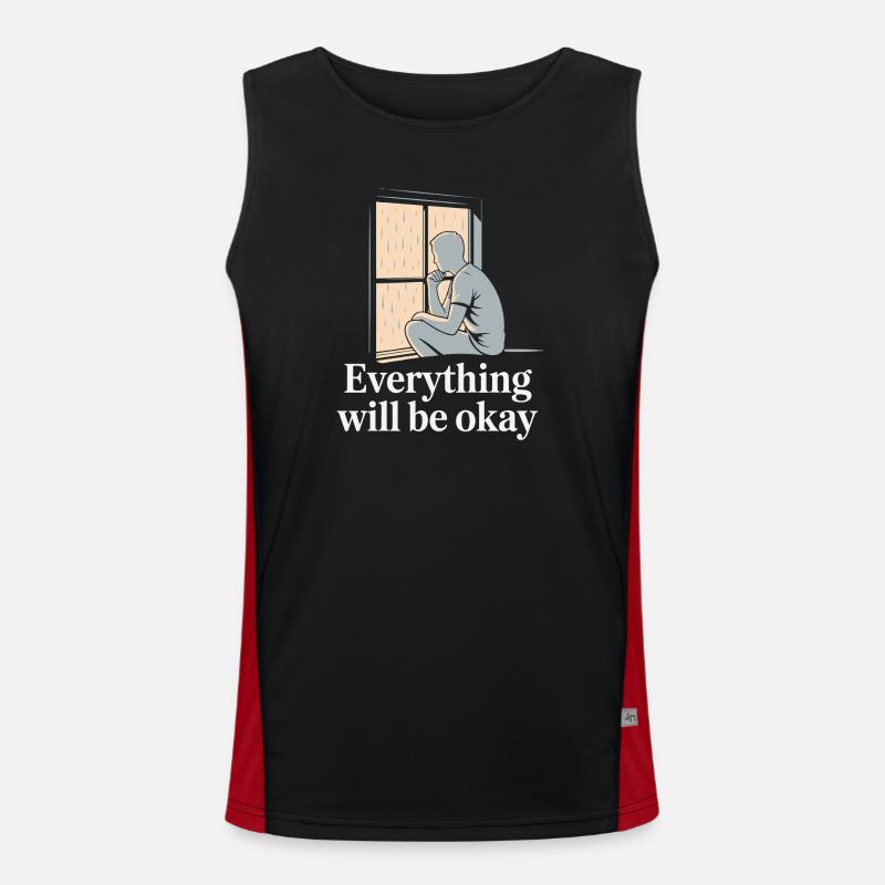 Rainy Window Hope Silhouette - Men's Functional Contrast Tank Top - black/red