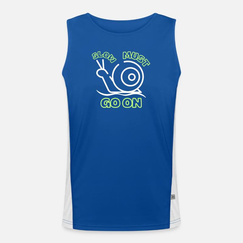 Langsam muss weitergehen Funktionelles Kontrast-Tank Top für Männer 