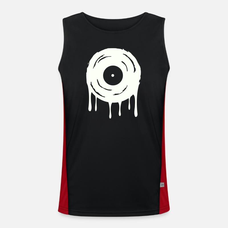 Record - Men's Functional Contrast Tank Top  - black/red