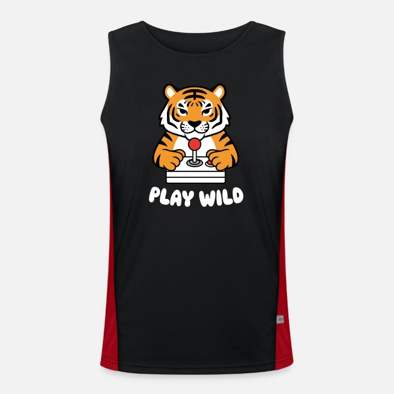 Tiger Arcade Play Wild - Men's Functional Contrast Tank Top  - black/red