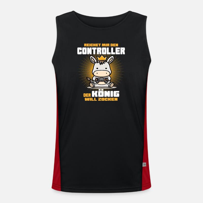 Reichet mir den controller der König will zocken!! Funktionelles Kontrast-Tank Top für Männer 