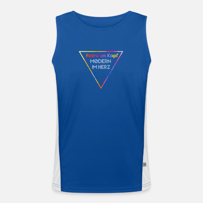 Retro im Kopf, Modern im Herz Funktionelles Kontrast-Tank Top für Männer 