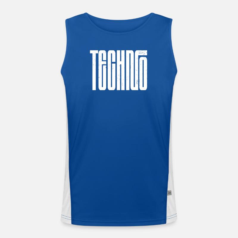Typographie rétro techno audacieuse Débardeur respirant contrasté Homme 