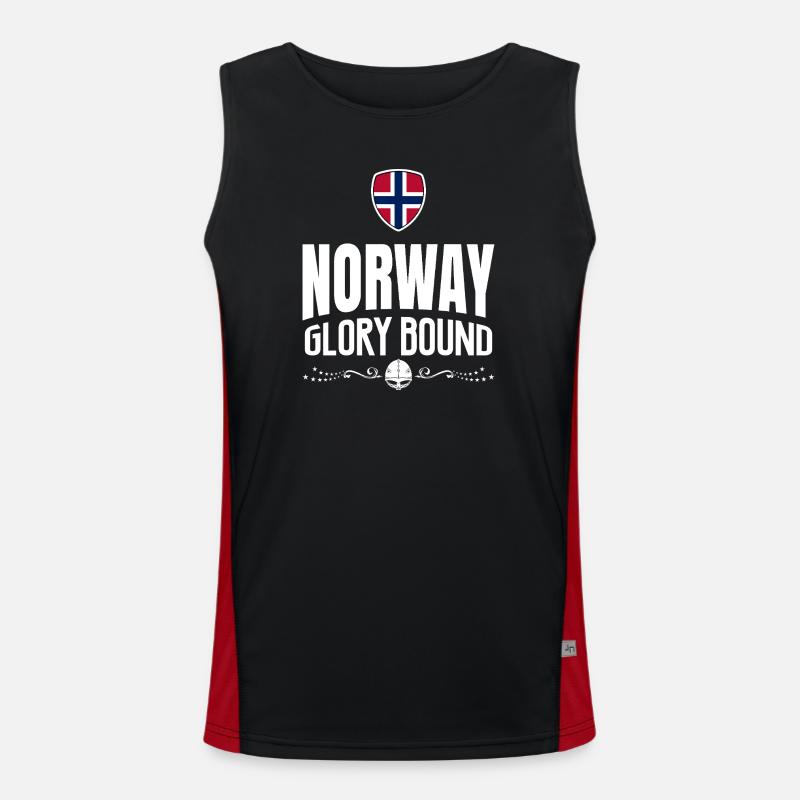 NORWAY GLORY - Men's Functional Contrast Tank Top - black/red