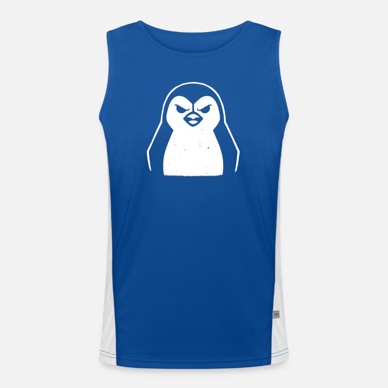 pinguin stencil grunge minimalistisch-vector Linux Funktionelles Kontrast-Tank Top für Männer 