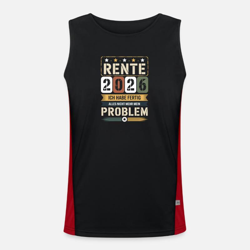 Pension 2026 I'm done - Men's Functional Contrast Tank Top  - black/red