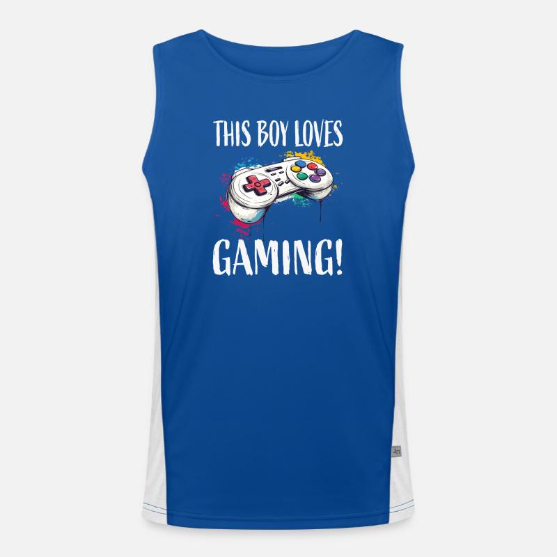 Dieser Junge liebt Gaming Controller Funktionelles Kontrast-Tank Top für Männer 