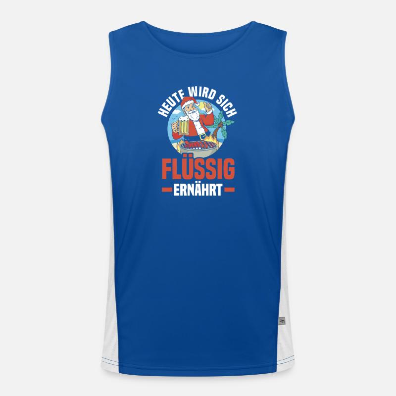 Weihnachtsmann Weihnachtszeit Bier Weihnachts Funktionelles Kontrast-Tank Top für Männer 