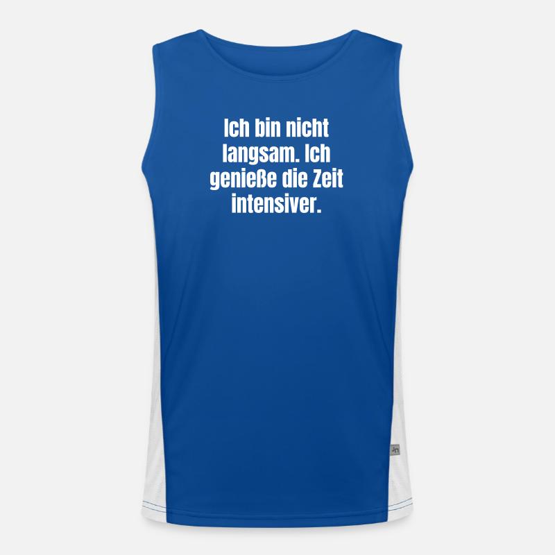 Ich bin nicht langsam Typo Funktionelles Kontrast-Tank Top für Männer 