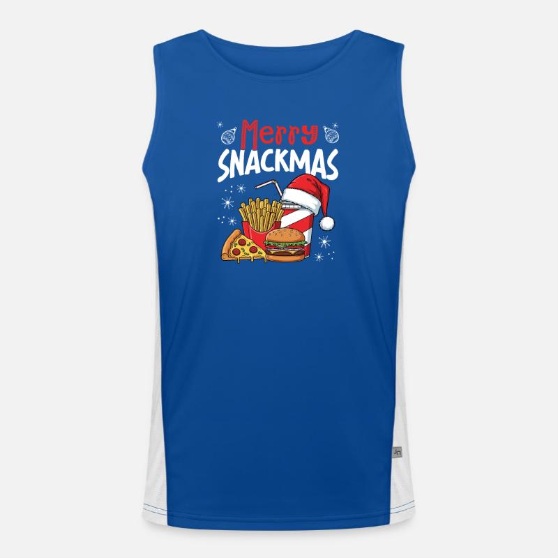 Frohe Snackmas, Lustiger Weihnachts-feinschmecker Funktionelles Kontrast-Tank Top für Männer 