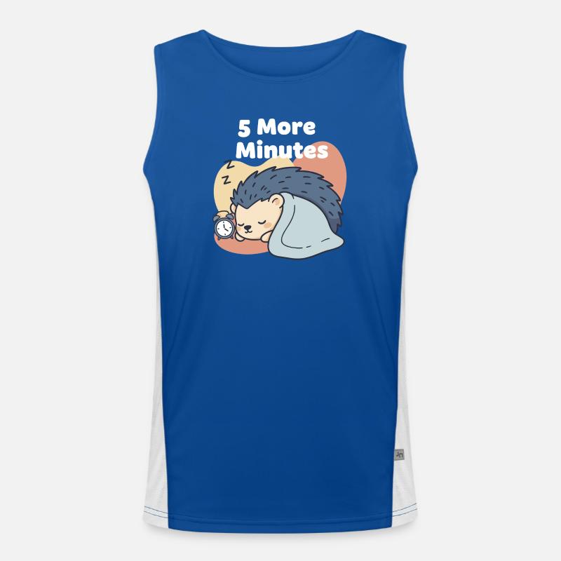 5 More Minutes Sleeping Hedgehog Men's Functional Contrast Tank Top 