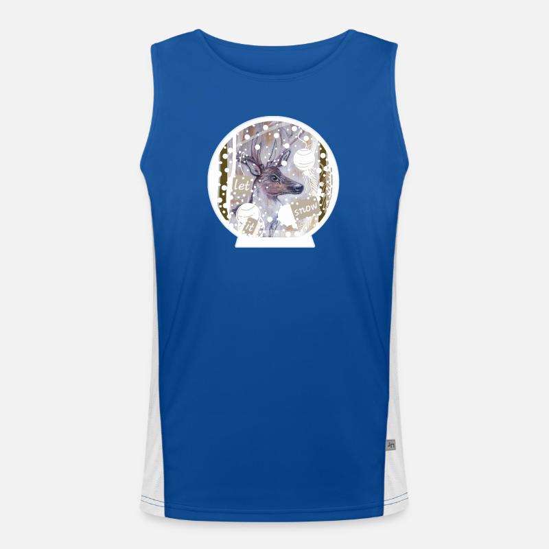 Snow Globe Deer Men's Functional Contrast Tank Top 