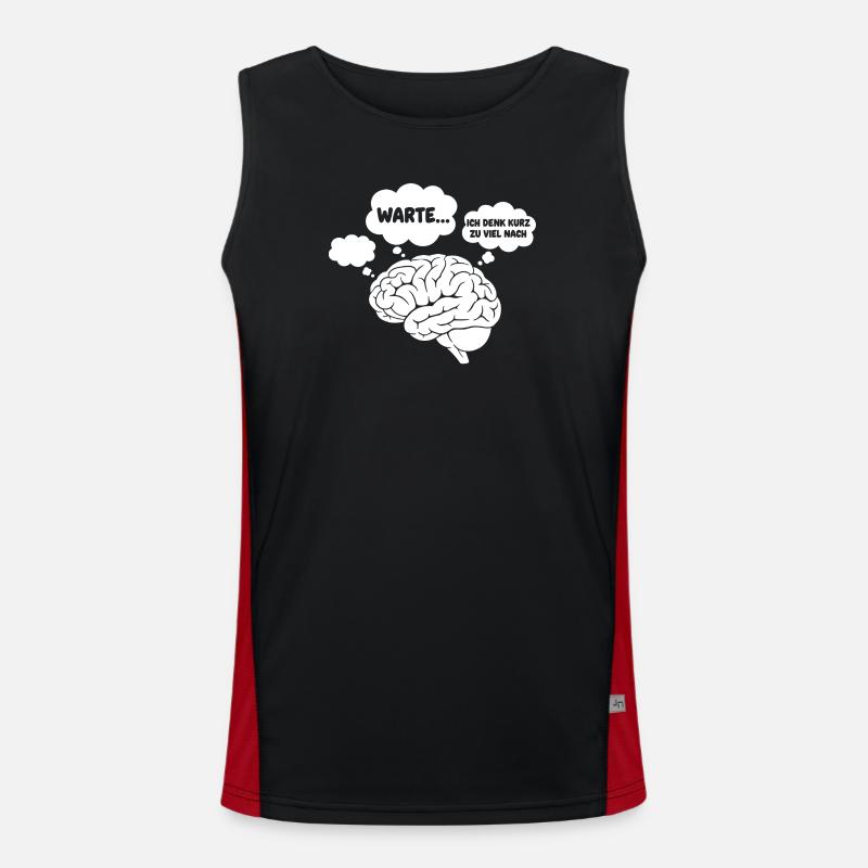 Brain Thoughts Comic - Men's Functional Contrast Tank Top  - black/red