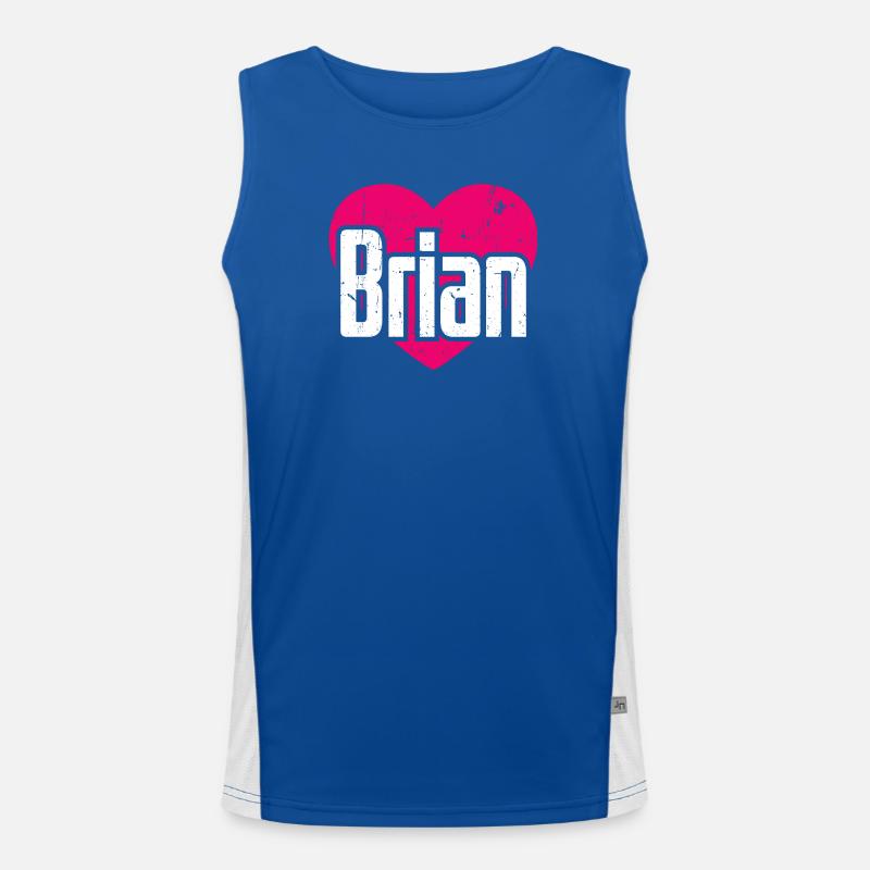 J’aime Brian Coeur rose J’aime Brian Débardeur respirant contrasté Homme 