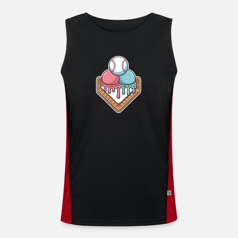 Baseball Eiscreme Home Plate Sommerlaune - Men's Functional Contrast Tank Top - black/red