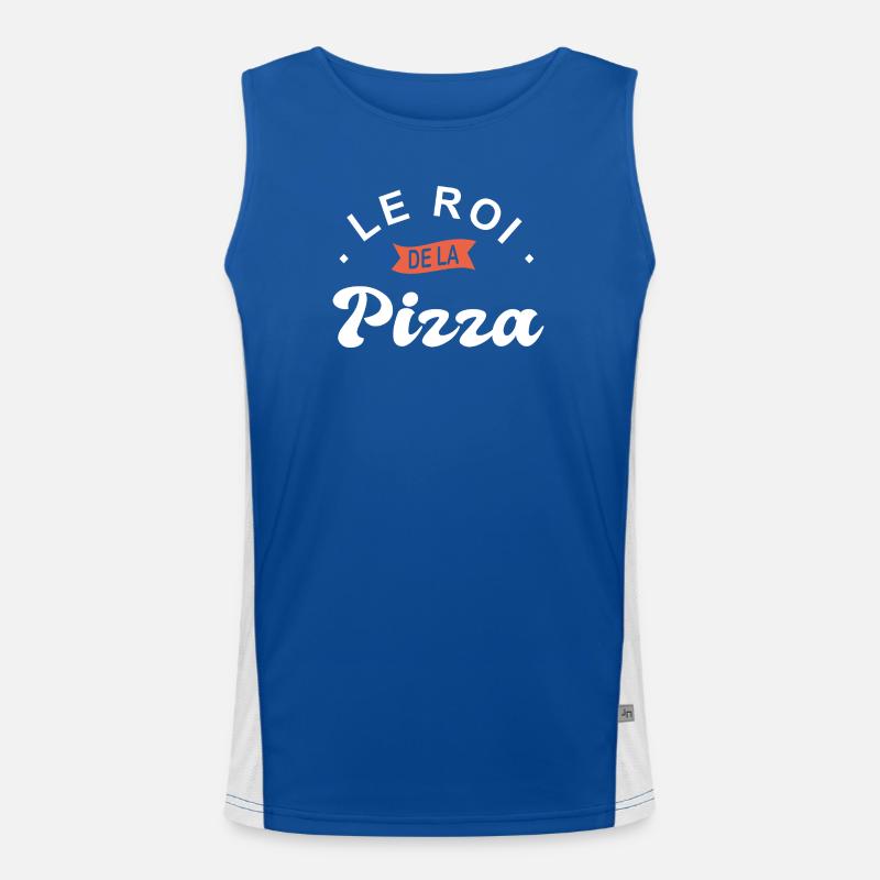 King of Pizza Personalized Pizza Gift Men's Functional Contrast Tank Top 