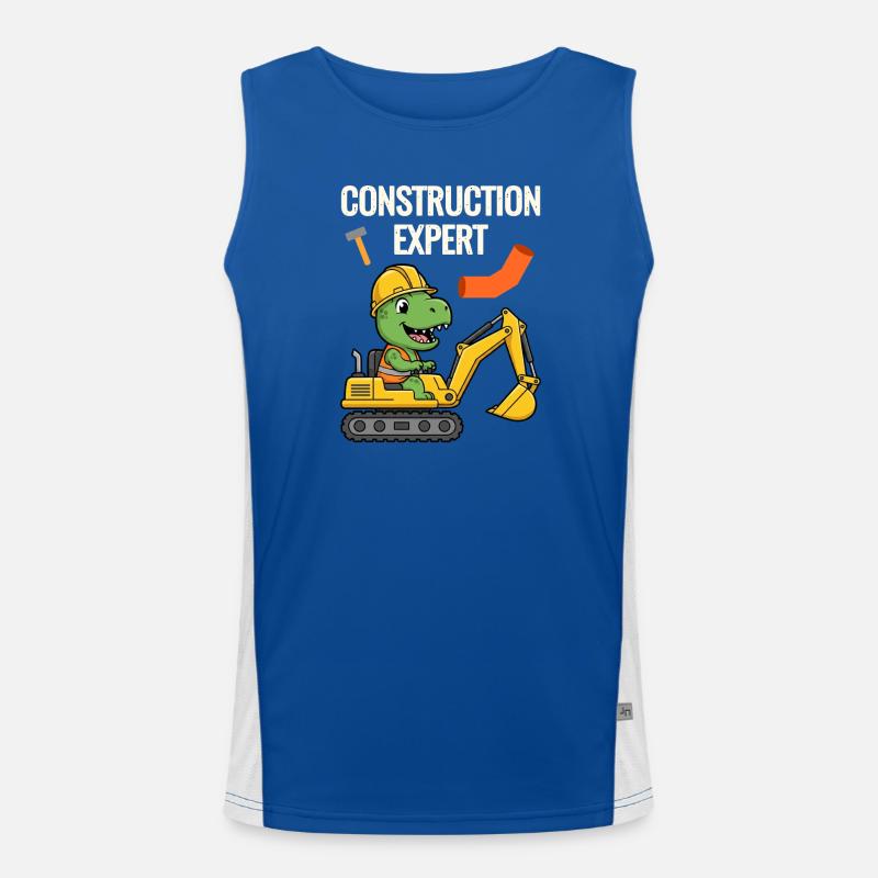 Construction worker Dino Men's Functional Contrast Tank Top 