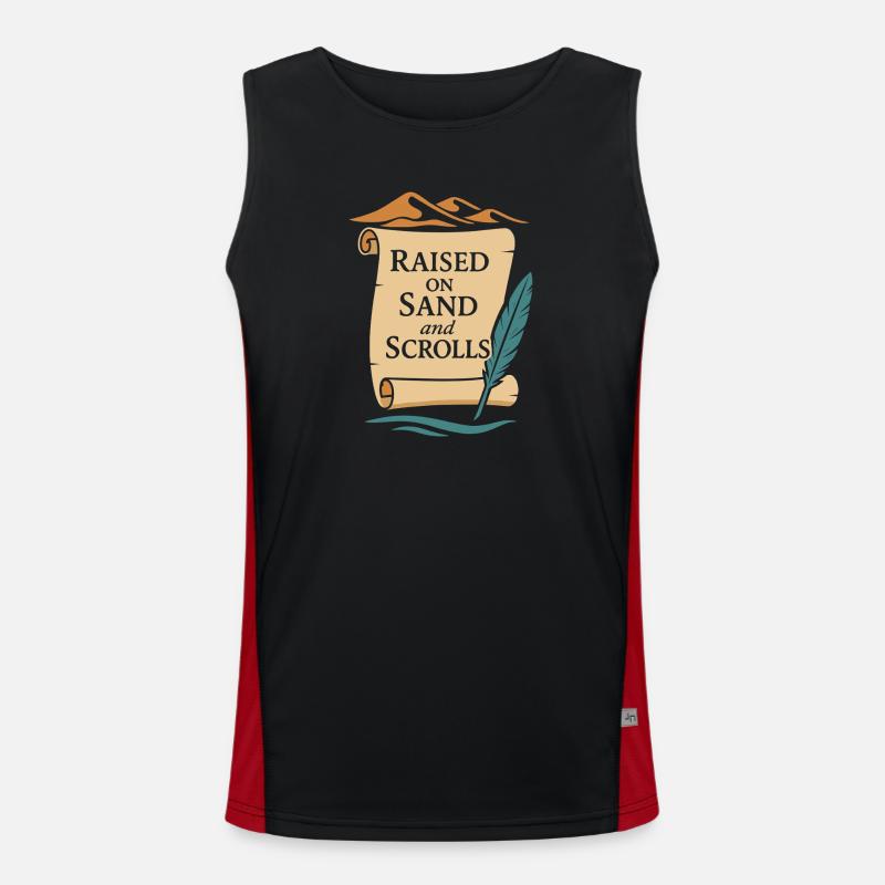 Pharaoh Archaeology in Ancient Egypt - Men's Functional Contrast Tank Top  - black/red