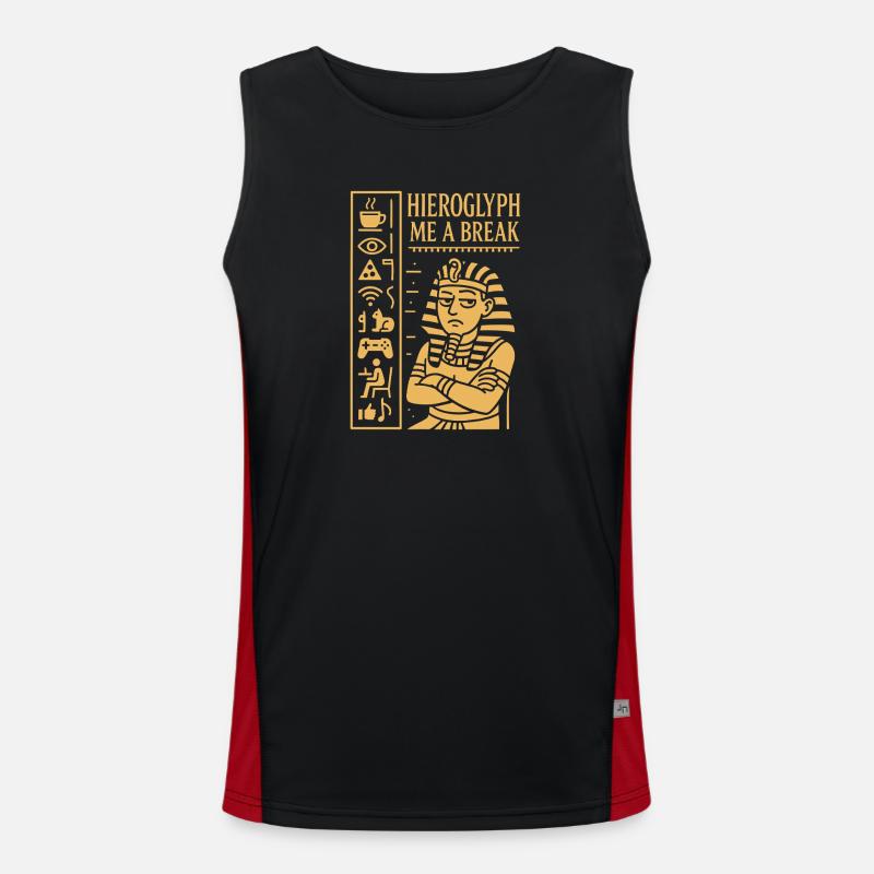 Pharaoh Archaeology in Ancient Egypt Men's Functional Contrast Tank Top 