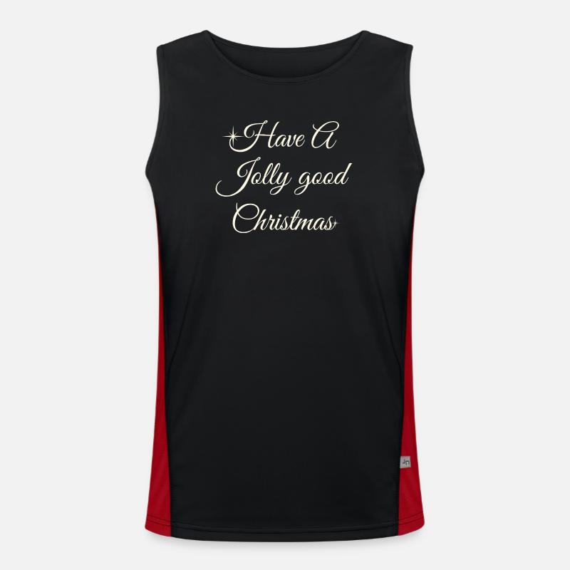 Have A Jolly Christmas Script - Men's Functional Contrast Tank Top - black/red
