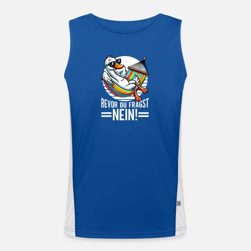 Bevor Du Fragst Nein Schwan Schlechte Laune Funktionelles Kontrast-Tank Top für Männer 