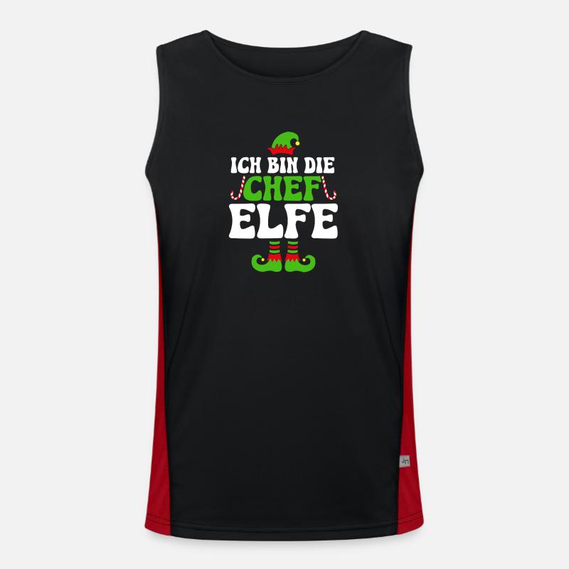 Ich Bin Die Chef Elfe - Men's Functional Contrast Tank Top  - black/red