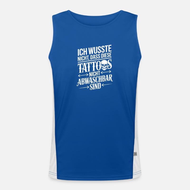 Nicht abwaschbare Tattoos Spruch Funktionelles Kontrast-Tank Top für Männer 
