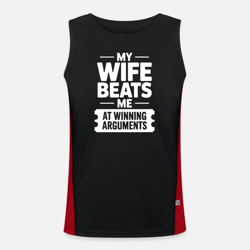 Witty Rivalry: Winning Arguments - Men's Functional Contrast Tank Top - black/red