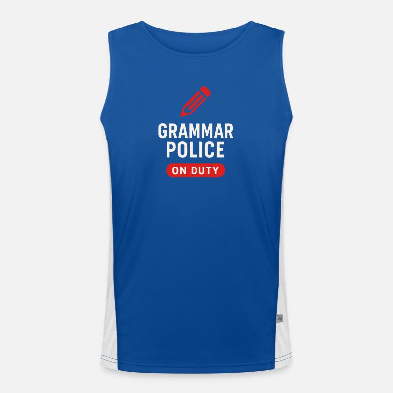 Grammar Oxford Comma Language Rules Men's Functional Contrast Tank Top 