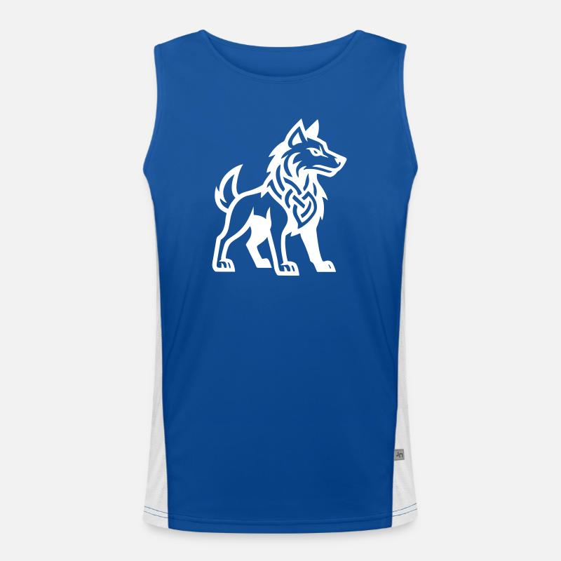 Wolf Wikinger Funktionelles Kontrast-Tank Top für Männer 