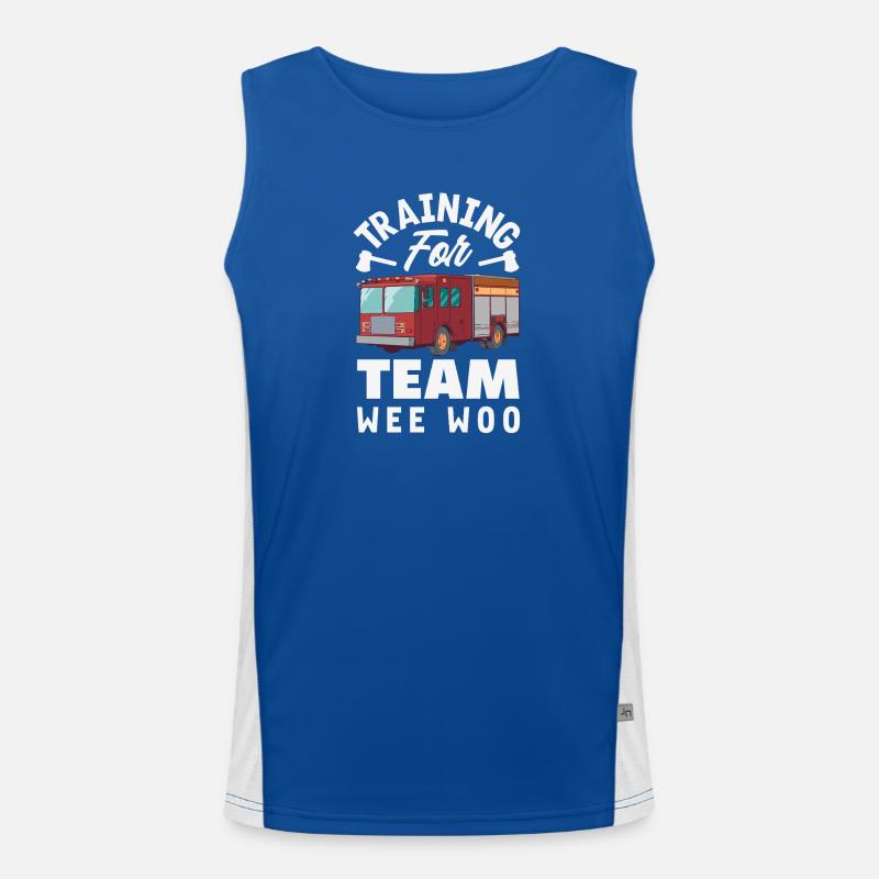 Wee Woo Squad Fire Tiny Feuerwehrmann Funktionelles Kontrast-Tank Top für Männer 