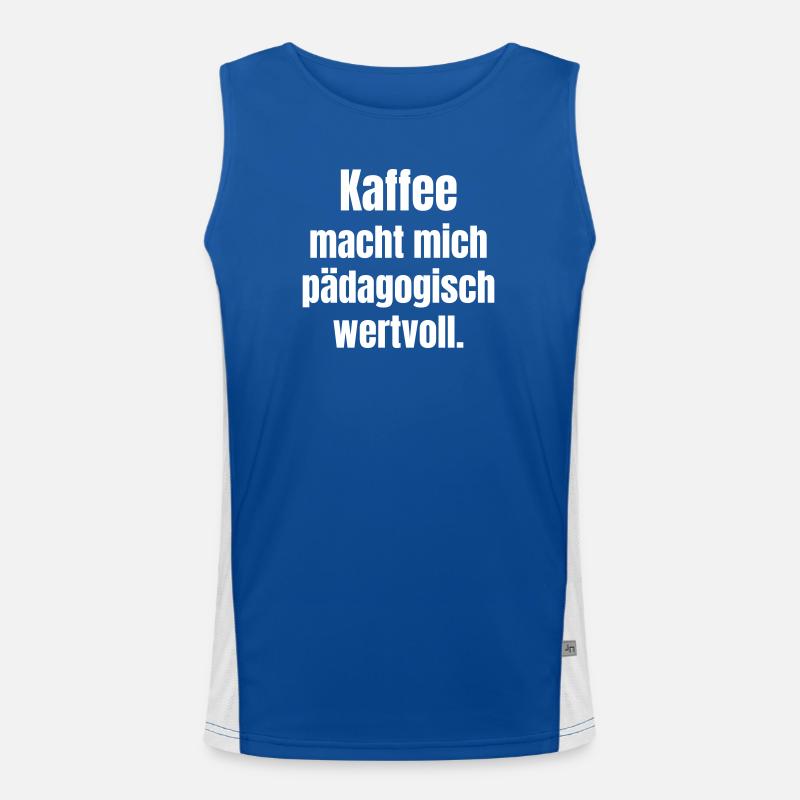 Coffee makes me educationally valuable. Men's Functional Contrast Tank Top 