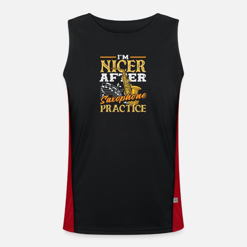 Saxophone More Beautiful After Practicing Funny Men's Functional Contrast Tank Top 