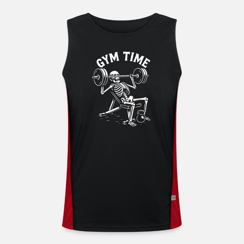 Gym Time Skeleton Lifter - Men's Functional Contrast Tank Top  - black/red