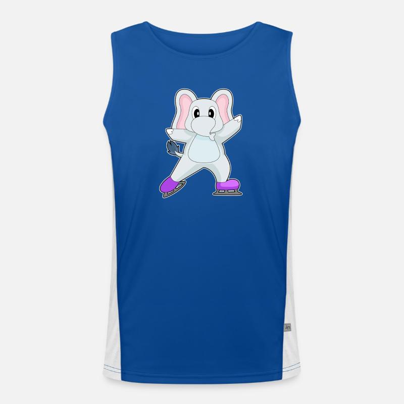 Elefant Eislaufen Schlittschuhe Wintersport Men's Functional Contrast Tank Top 