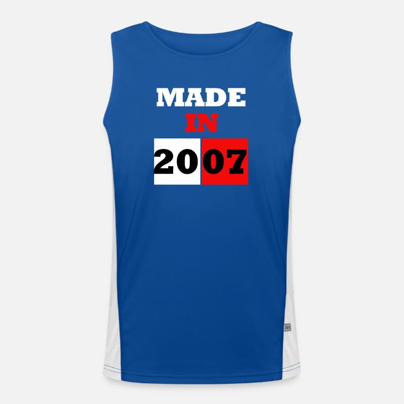Made In 2007 Jubiläum Funktionelles Kontrast-Tank Top für Männer 