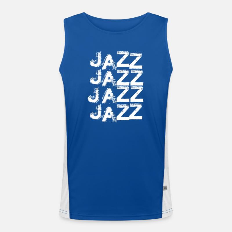 Jazz Stacked Typography Men's Functional Contrast Tank Top 