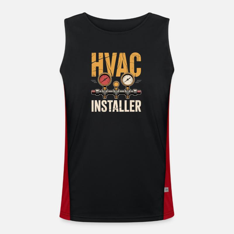 HVAC Team Klima Lüftung Kälte Technik Geschenk Funktionelles Kontrast-Tank Top für Männer 
