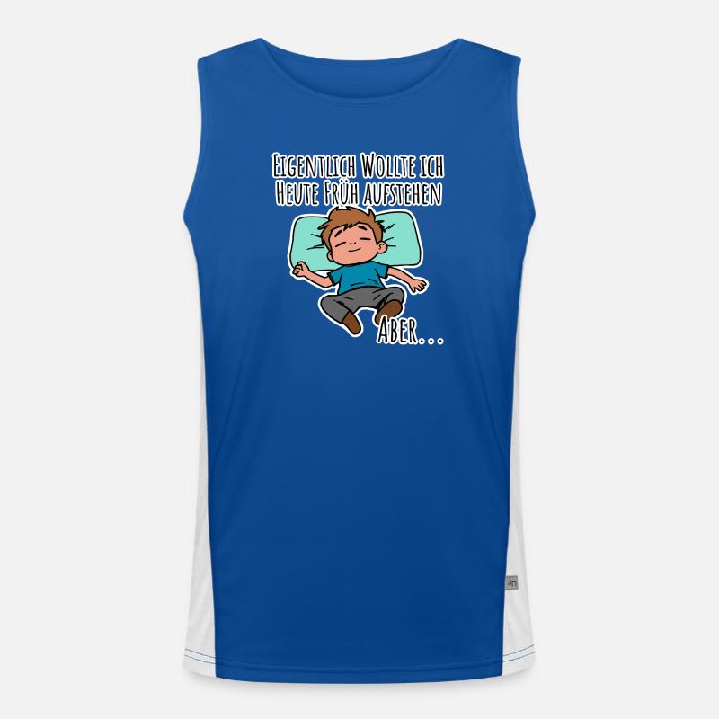 Morgenmuffel? Früh aufstehen oder faulenzen? Funktionelles Kontrast-Tank Top für Männer 
