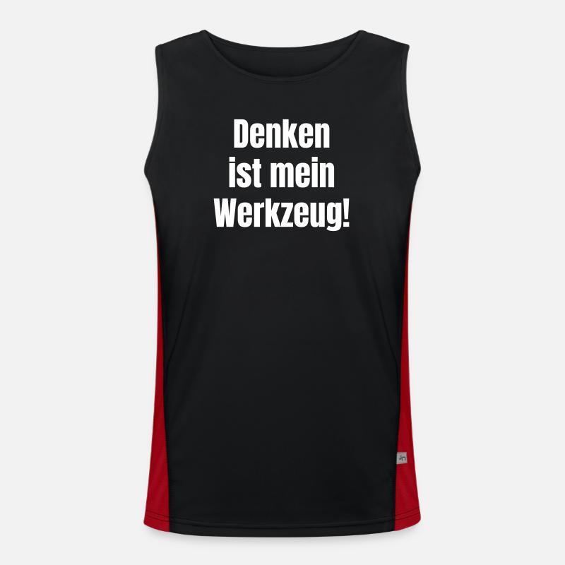 Thinking is my tool - Men's Functional Contrast Tank Top  - black/red