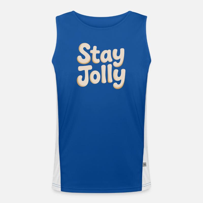 Stay Jolly Cozy Skript Funktionelles Kontrast-Tank Top für Männer 