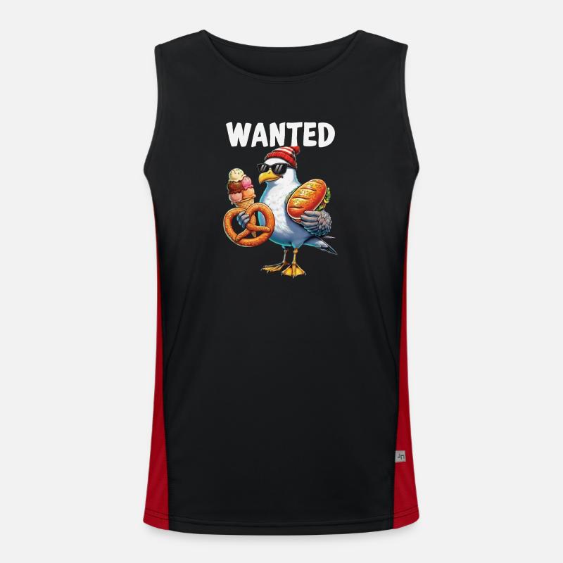 Gesucht Möwe Brezel Eiscreme - Men's Functional Contrast Tank Top  - black/red
