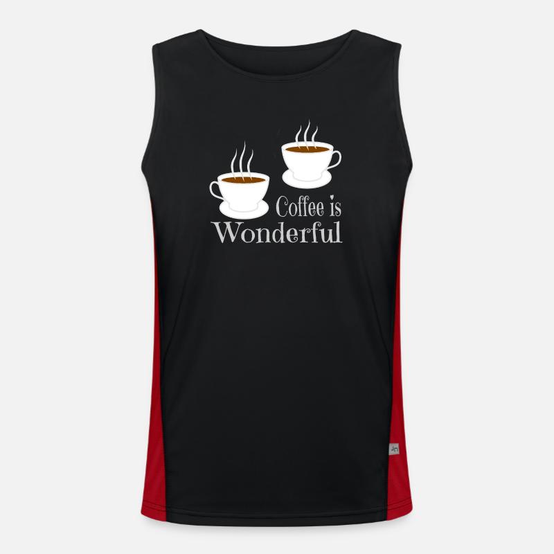 Kaffe - Funktionel kontrast tanktop til herrer - sort/rød