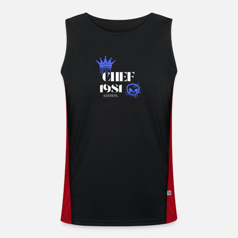 Chef Edition 1981 44 Birthday Saying Men's Functional Contrast Tank Top 