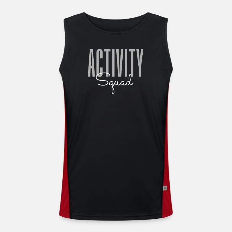 Activity Squad – Fun Group Team Event - Men's Functional Contrast Tank Top  - black/red