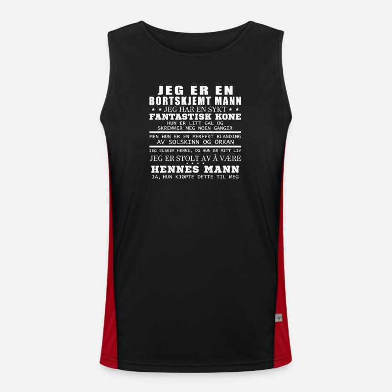 I am a spoiled man. - Men's Functional Contrast Tank Top  - black/red
