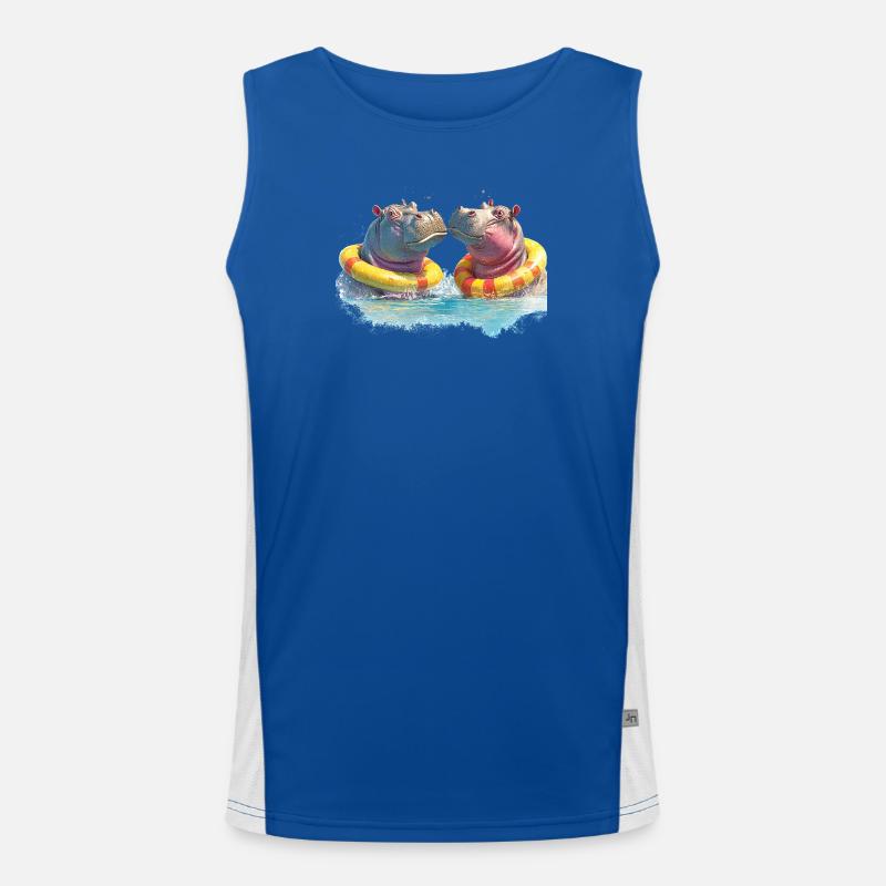 Double hippopotame pour se divertir dans la baignoire Débardeur respirant contrasté Homme 