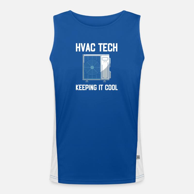 HVAC Tech Keeping It Cool Spruch Techniker Funktionelles Kontrast-Tank Top für Männer 