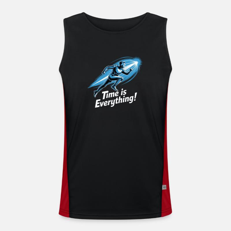 Time is Everything Runner - Men's Functional Contrast Tank Top  - black/red