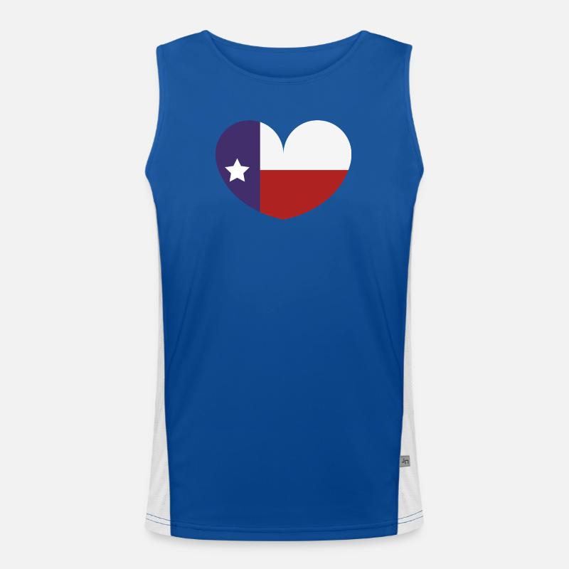Texas-Herzflagge Funktionelles Kontrast-Tank Top für Männer 